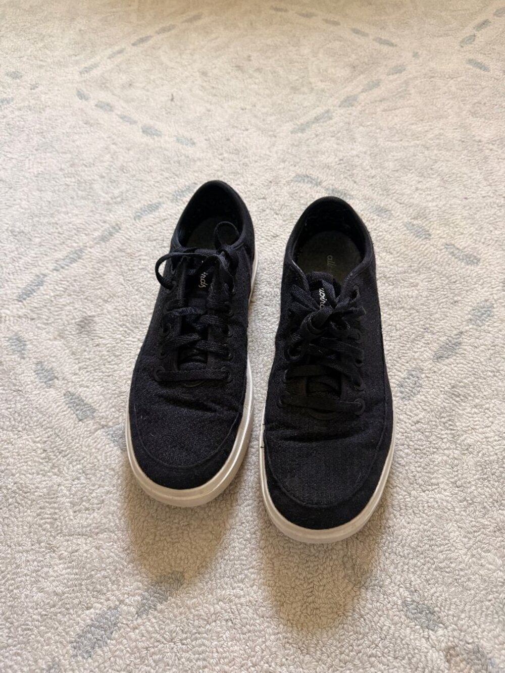 allbirds Men's Wool Piper 2 Size 12 in Black, White Sole